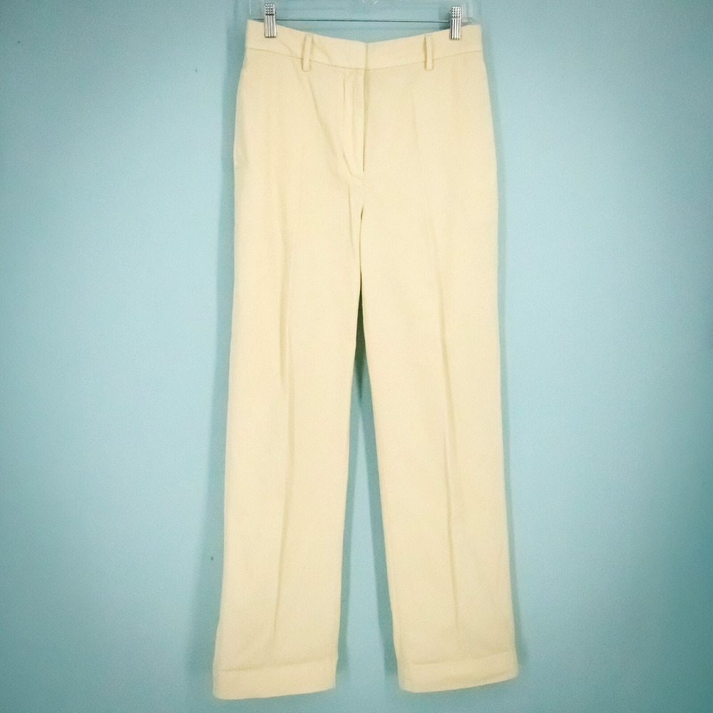 Wilfred Free Aritzia Size 6 Ivory Sequoia High Rise Straight Leg Cotton Pants